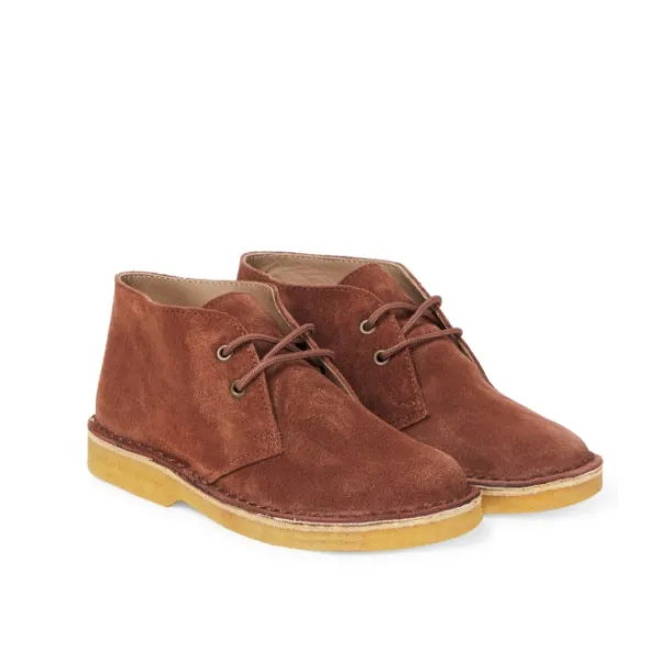 PEPE 大童款棕色绒面短靴