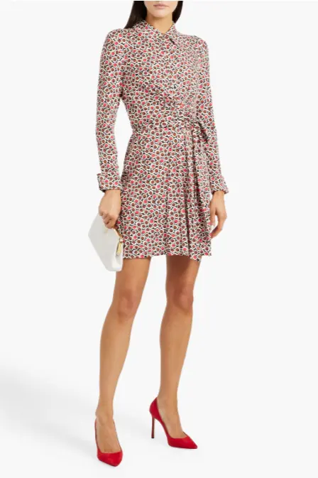 DVF Didi 印花弹力针织迷你裹身裙