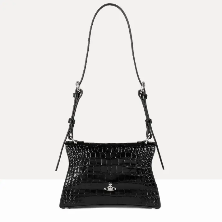 Vivienne Westwood 西太后 Bianca 小号黑色鳄鱼皮单肩包