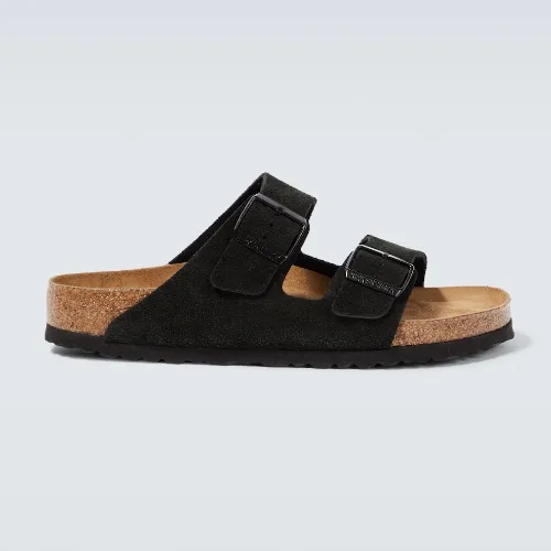 Birkenstock 勃肯 Arizona 黑色绒面凉鞋