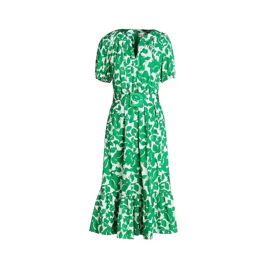 DVF 绿色花卉印花连衣裙