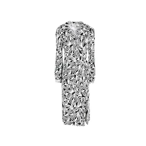 DVF 拼色满印印花连衣裙