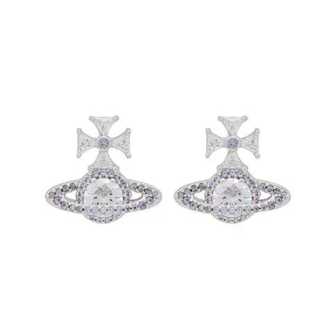 Vivienne Westwood 银色立方氧化锆耳钉