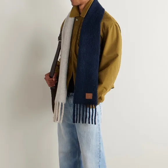 LOEWE 罗意威拼色羊毛围巾