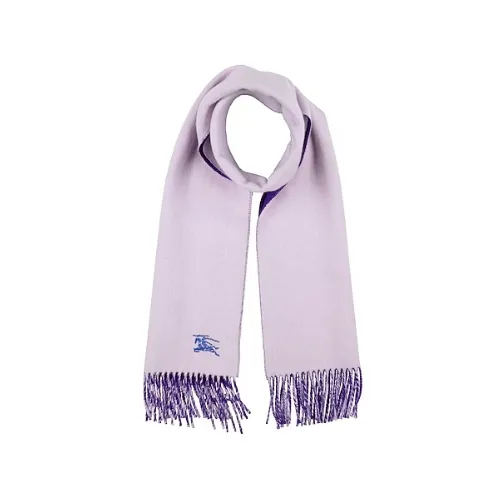 BURBERRY 巴宝莉徽标紫色流苏围巾