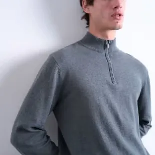 Topshop 四分之一拉链针织套头衫