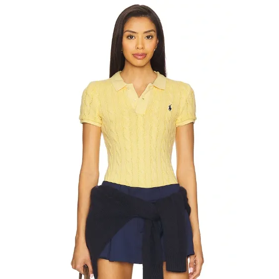 POLO RALPH LAUREN 拉夫劳伦黄色针织Polo衫