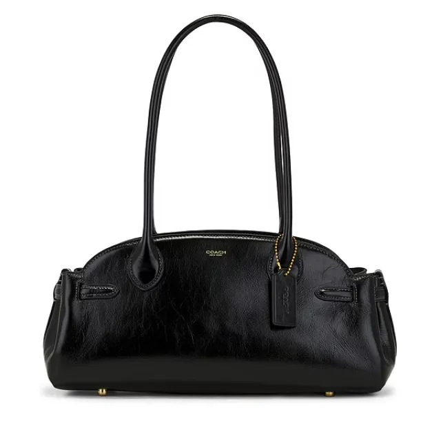 COACH 蔻驰 CARRYALL 34 黑色皮革手提包