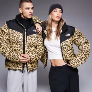 The North Face 北面豹纹印花羽绒服