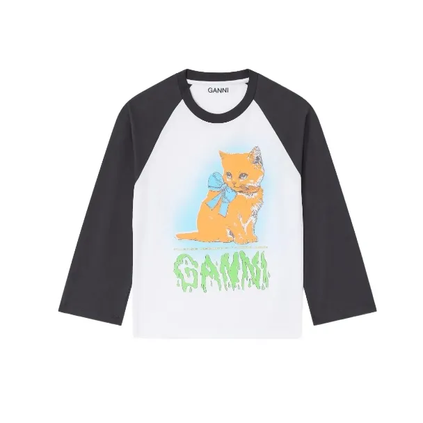 GANNI Kitty 印花长袖上衣