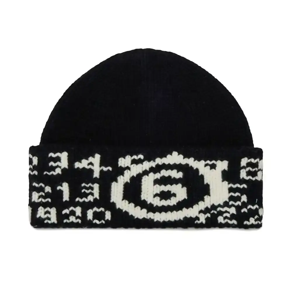 成人可带！MM6 MAISON MARGIELA 马吉拉大童款黑色针织帽