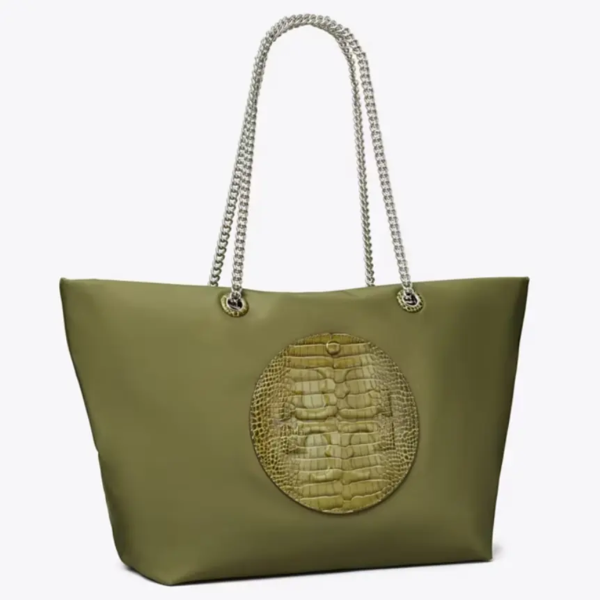 Tory Burch 汤丽柏琦 Ella Croc 链条托特包