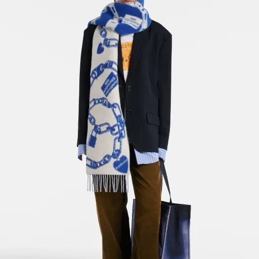 新款！ACNE STUDIOS 链条印花围巾