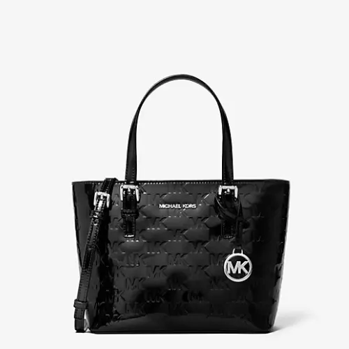 Michael Kors 黑色亮皮 印花菜篮子