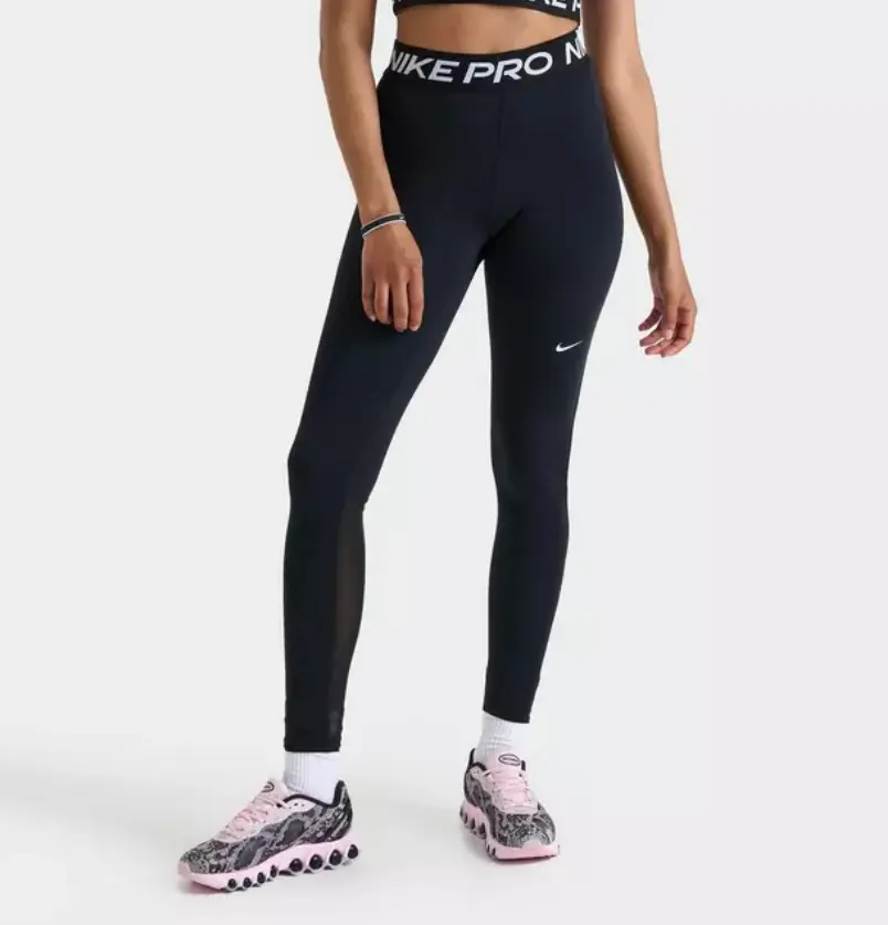 Nike Pro 365 女款高腰七分网眼拼接紧身裤