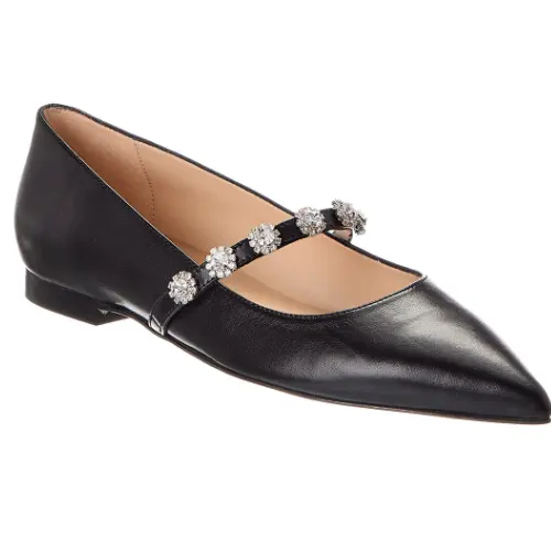 Stuart Weitzman Justina 尖头平底玛丽珍鞋