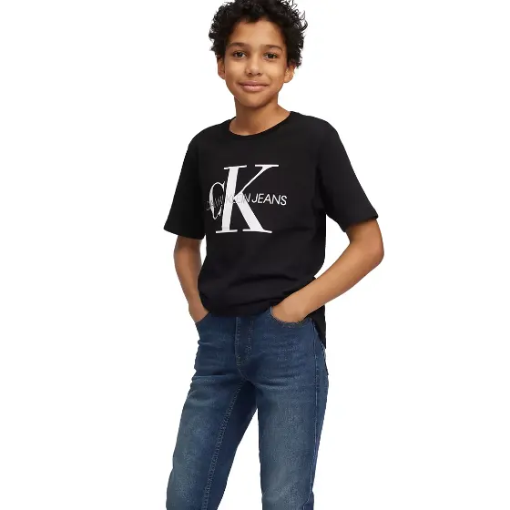 Calvin Klein Jeans 男大童款复古学院风徽标T恤