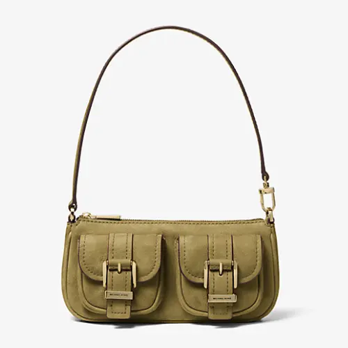 Michael Kors Zoe 小号绿色麂皮单肩包