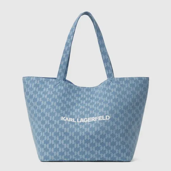 Karl Lagerfeld 字母图案牛仔布手提包