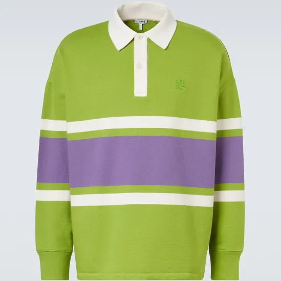 梓渝同款 LOEWE 罗意威绿色条纹Polo衫