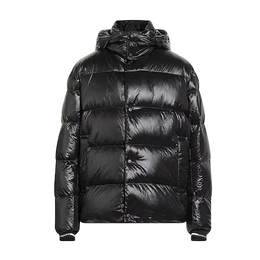 EMPORIO ARMANI 阿玛尼黑色亮面羽绒服