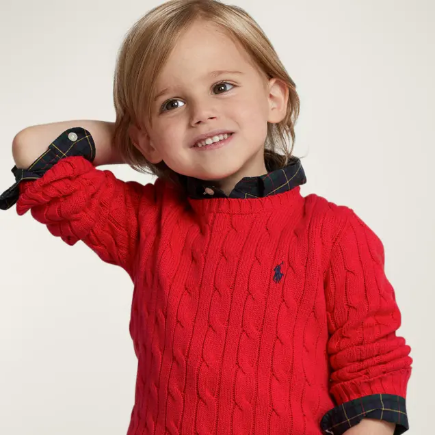 Bergdorf Goodman：Ralph Lauren 童装特惠区 男童绞花毛衣$48