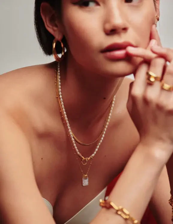 刘亦菲同款！Missoma 白母贝吊坠项链