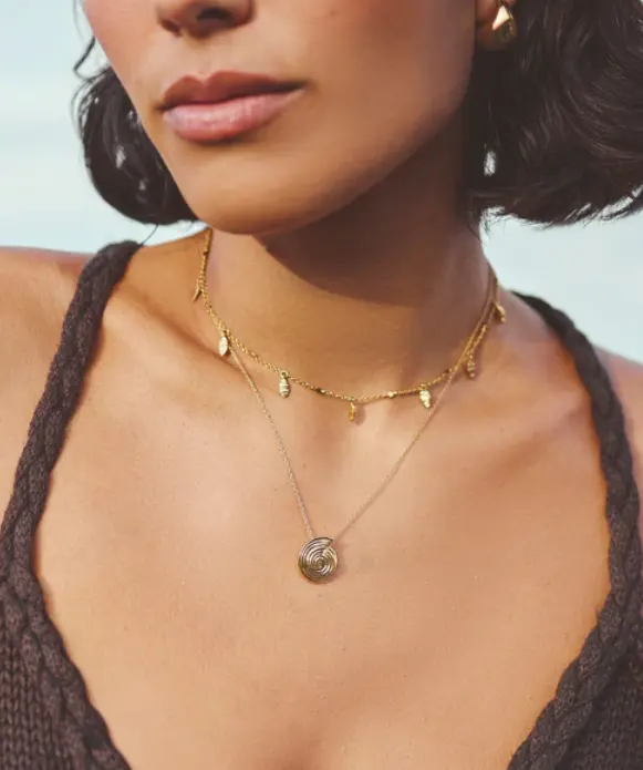 Missoma  螺旋迷你吊坠项链 镀18K金