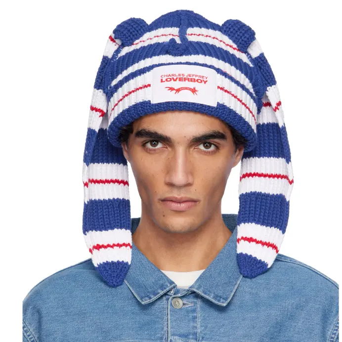 Charles Jeffrey LOVERBOY 蓝色 & 白色 Chunky Rabbit 无檐帽