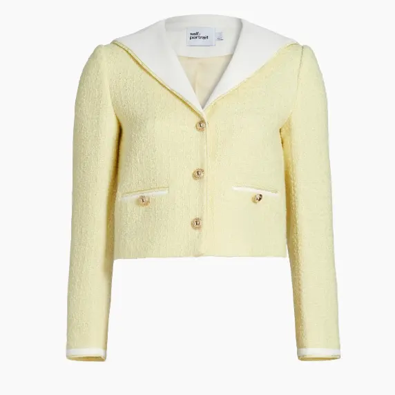 白鹿同款！Self-Portrait 奶黄色外套