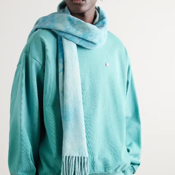 ACNE STUDIOS 徽标蓝色围巾