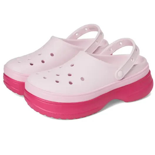 Crocs 卡骆驰经典拼色厚底洞洞鞋