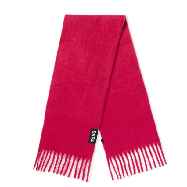 TOUS 粉色流苏围巾