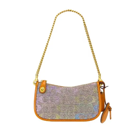 COACH 蔻驰 Swinger 20 水晶字母印花单肩包