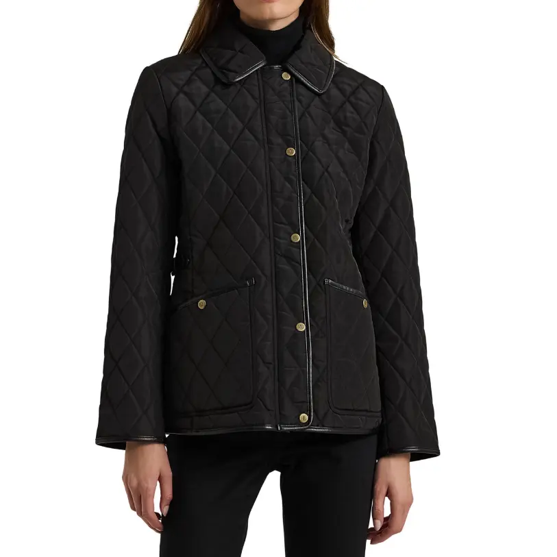 XS码捡漏！Lauren Ralph Lauren 拉夫劳伦绗缝天鹅绒衬里外套