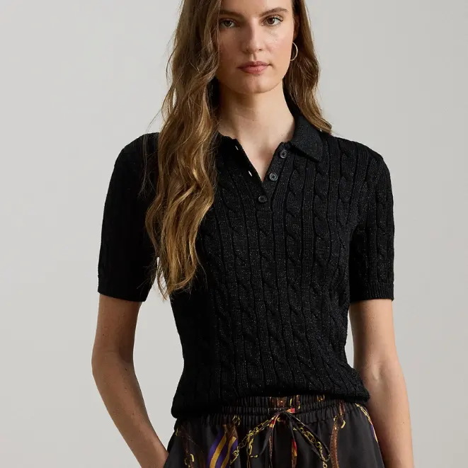Lauren Ralph Lauren 拉夫劳伦绞花针织Polo衫