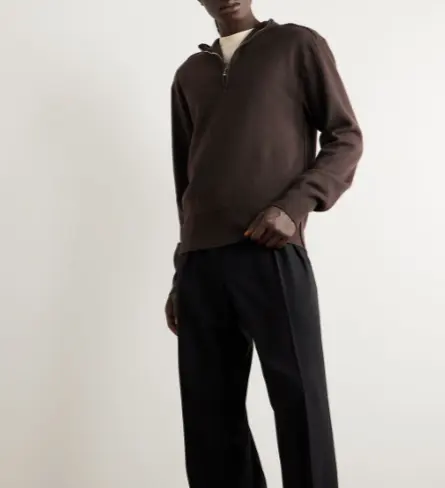 BURBERRY 羊毛半拉链连帽衫