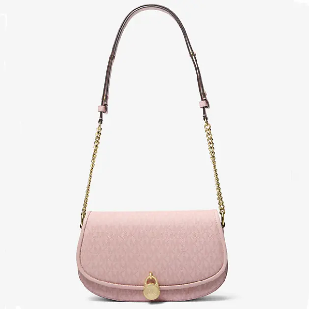 Michael Kors Mila 中号粉色老花斜挎包