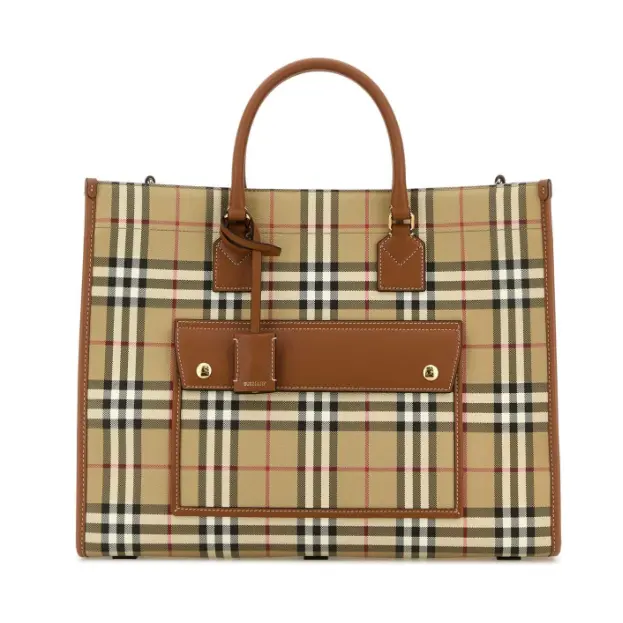 Burberry 格纹印花手提包