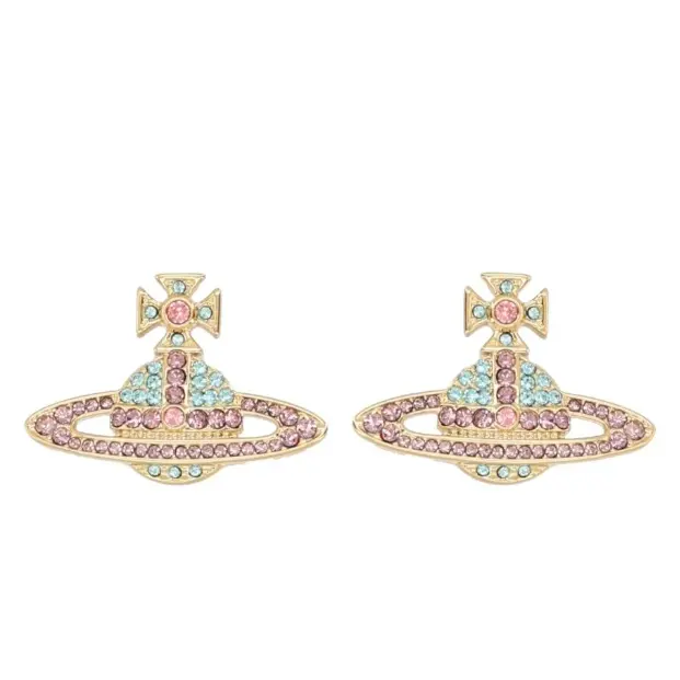 Vivienne Westwood 西太后 粉绿土星耳环