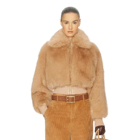 HELSA FAUX FOX BOMBER JACKET 夹克