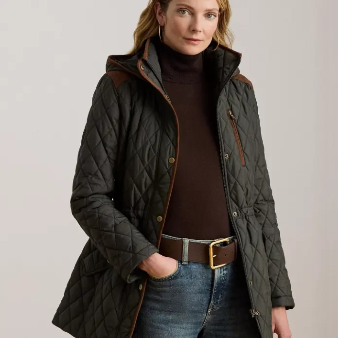 Lauren Ralph Lauren 拉夫劳伦绗缝连帽大衣