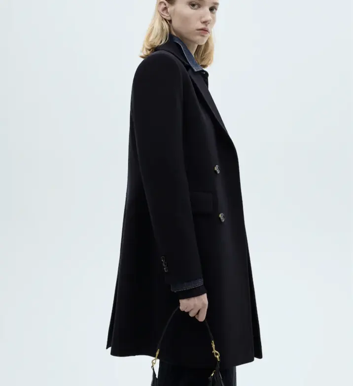 Mango 双排扣羊毛大衣