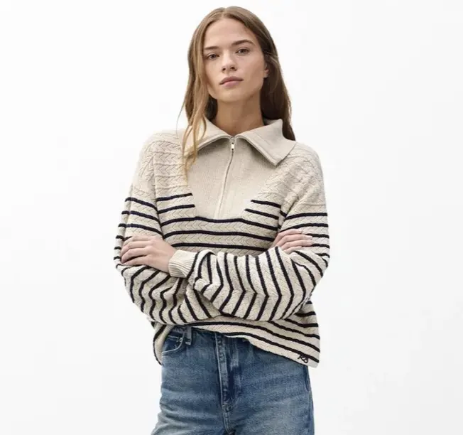 rag & bone Natalia 羊绒条纹毛衣