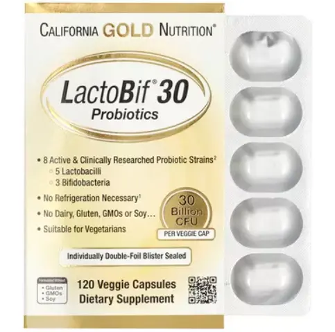 California Gold Nutrition LactoBif® 30 益生菌300 亿 CFU120 粒素食胶囊
