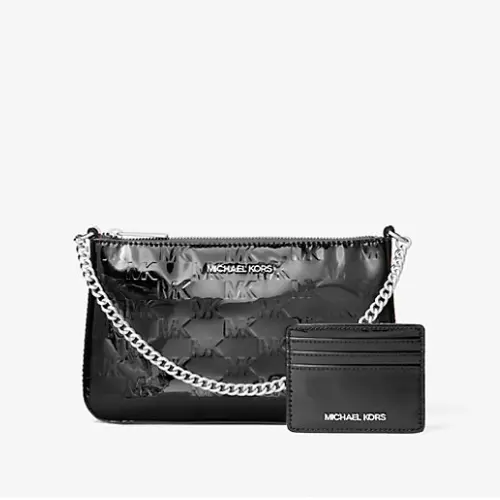 Michael Kors 漆皮压花腋下包+卡包组合