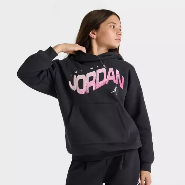 Nike 女孩大童款 Jordan Flight Club 泡泡图案套头连帽衫