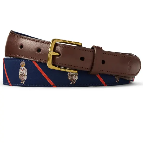 Polo Ralph Lauren 拉夫劳伦 Polo Bear 皮革装饰腰带