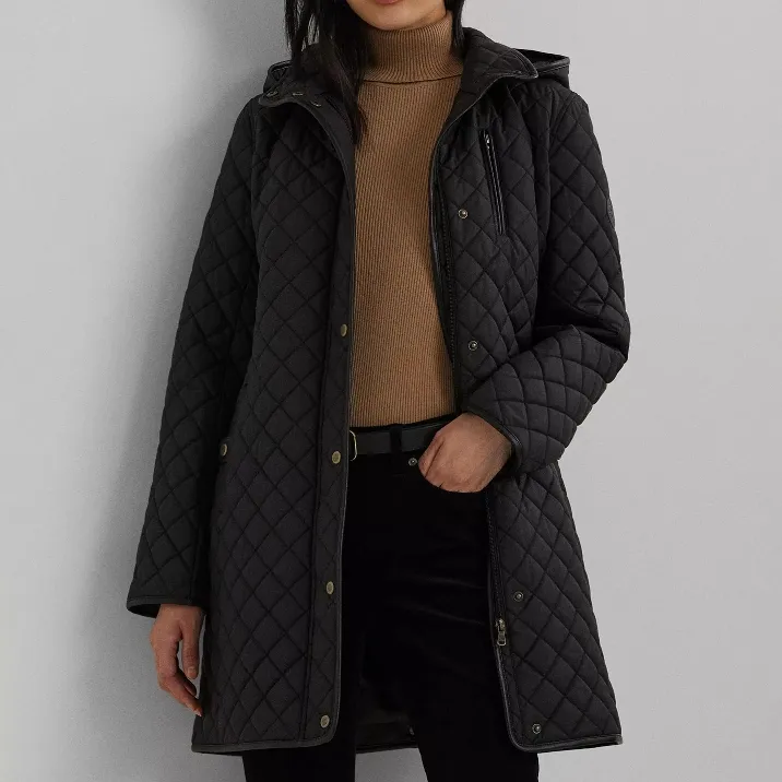 Lauren Ralph Lauren 拉夫劳伦绗缝连帽大衣