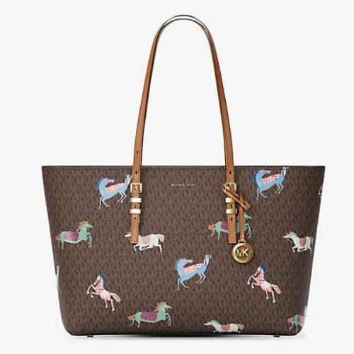 Michael Kors 马年限定 Quinn 大号老花托特包